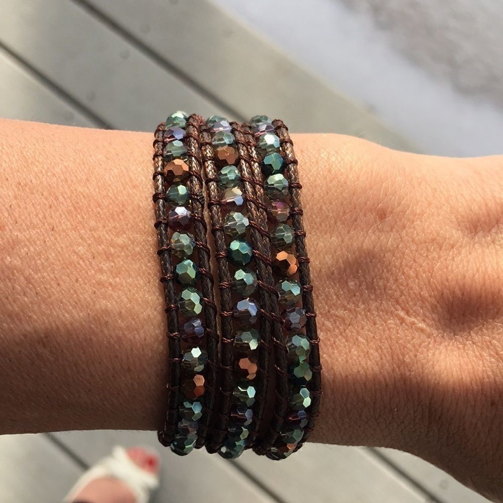 NEW Katie Soleil brown teal Wrap Bracelet